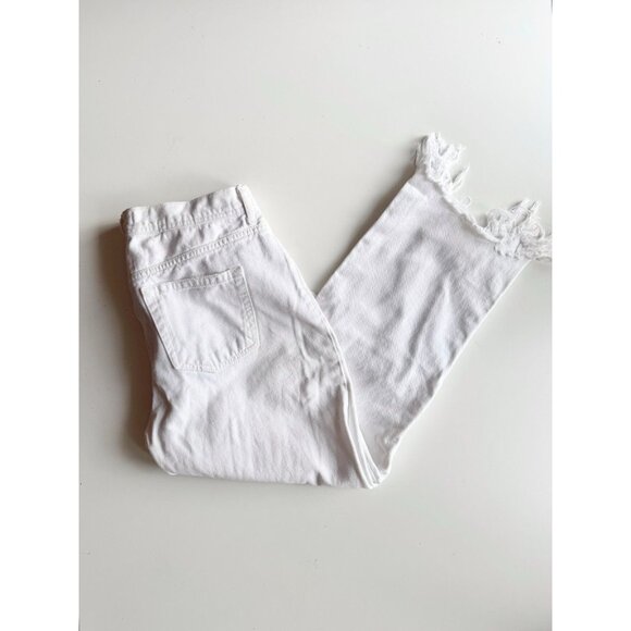 WE THE FREE PEOPLE Maggie White Mid Rise Destroyed Straight Leg Jeans, Size 29 - Picture 5 of 14